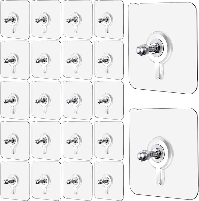Wall Mount Screw Hooks for Kitchen Bathroom Bedroom Living Room 20 Pcs