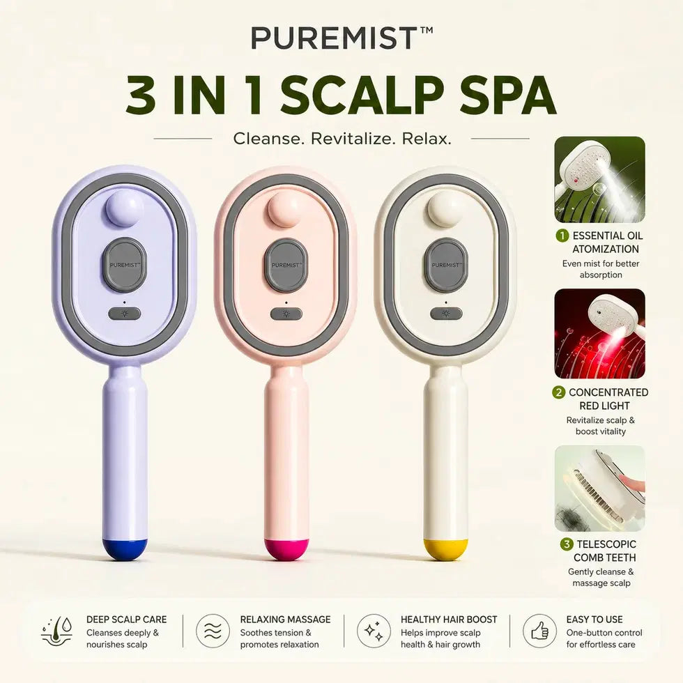 3 In 1 Scalp Spa Rechargeable Hair Spray Comb. (Pack of 1)